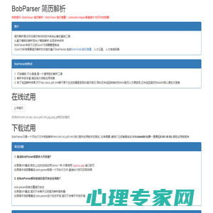 BobParser 简历解析 在线试用 本地部署